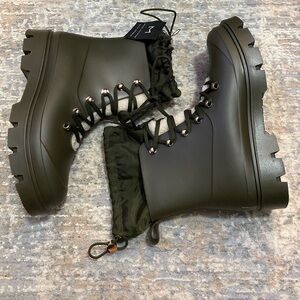 Marc Fisher Rubber Weather Boot | Olive Green | Size 9 US